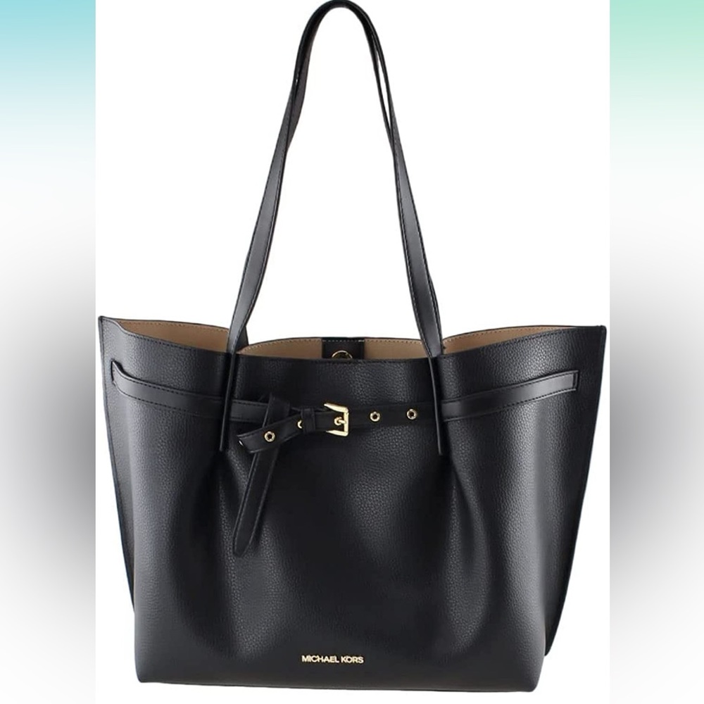 Michael Kors Black Emilia Large Leather Shoulder Bag